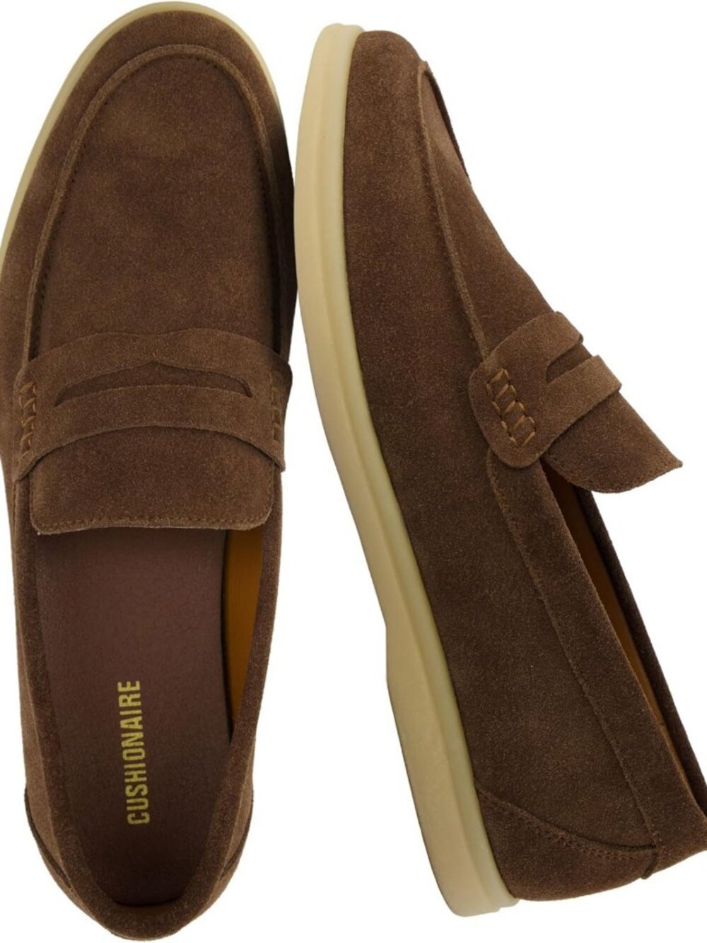 Men's Genuine Leather Slip-On Casual Penny Loafers with Memory Foam & Rubber